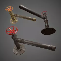 Pipe with valve Low-poly  3D model