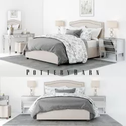 Pottery Barn Tamsen Bedroom set 01 3D model