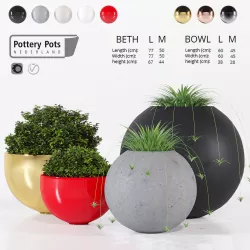 Pottery Pots four 3D model