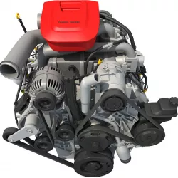 Red Car Engine 3D model