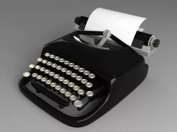 Retro Black Typewriter 3D model