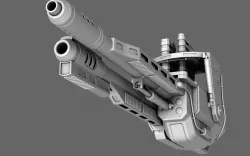 Sci-Fi Chain Gun Turret 3D model