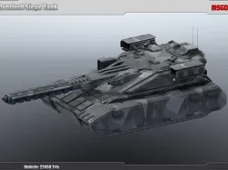 Scifi Overlord Siege Tank Low-poly  3D model