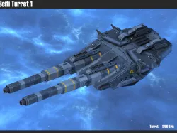 Scifi Turrets Low-poly  3D model