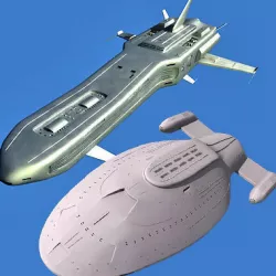 Set of 2 Spaceships 3D model