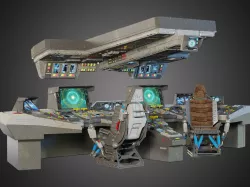 spaceship bridge interior 3D model