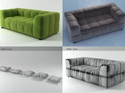 Strips sofa  95-190 3D model