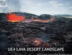 UE4 - LAVA DESERT LANDSCAPE Low-poly  3D model