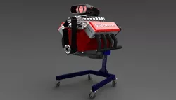 V8 engine with a blower 