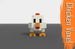 Voxel Chicken Low-poly  3D model