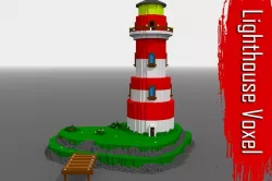 Voxel Lighthouse Low-poly  3D model