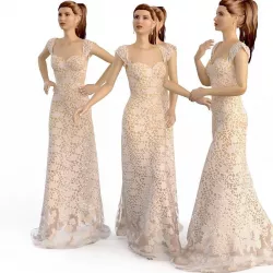 Wedding Evening dress SET 3D model