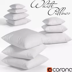 White pillows 03  3 sets 10 different Pillows   3D model