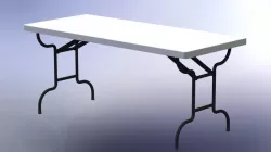 White Plastic Molded Top Folding Table