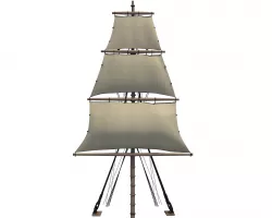White Sailing Ship Mast 3 3D model