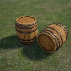 Wooden barrel Low-poly  3D model