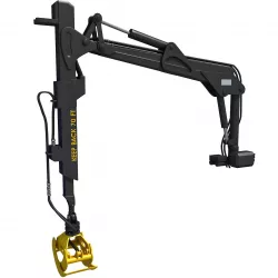 Yellow Forestry Knuckleboom Loader Crane 3D model