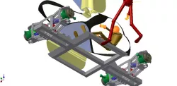 4 wheels drive urban electric car, partially printable with large 3D rep rap printers