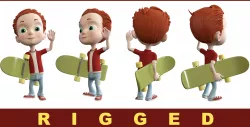 Alex Cartoon Boy 3D model