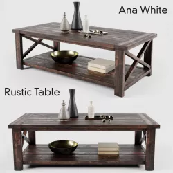 Ana White Rustic X Coffee Table 3D model