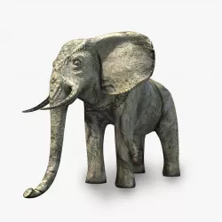Angkor stone elephant  Low-poly  3D model