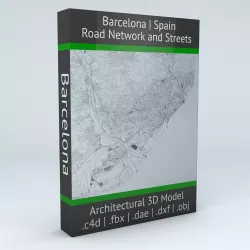 Barcelona Road Network and Streets 3D model