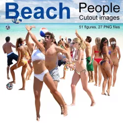 Beach Resort People Cutout Images Texture