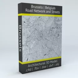 Brussels Road Network and Streets 3D model