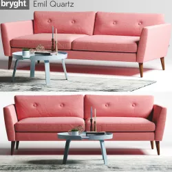 Bryght Emil Quartz Rose Sofa 3D model