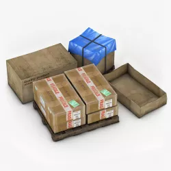Cargo Boxes Low-poly  3D model