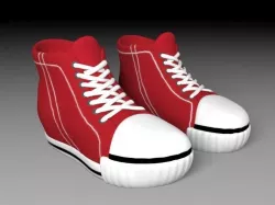 Cartoon red shoes Low-poly  3D model