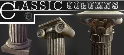 Classic Columns Low-poly  3D model