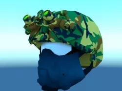 Combat Helmet with Night Vision goggles Low-poly  3D model