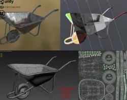 Construction wheelbarrow Low-poly  3D model