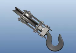 CRANE HOOK WITH CLAMPING PLATE ASSEMBLED