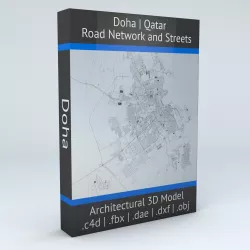 Doha Road Network and Streets 3D model