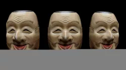 Ebisu Noh Mask Japanese Mythology Wood Traditional Fish Village  Low-poly  3D model