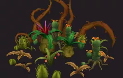 Fantasy Plants Pack Low-poly  3D model