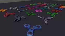 Fidget Spinner Pack Low-poly  3D model