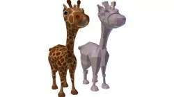 giraffe cartoon Low-poly  3D model
