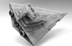 Imperial II Star Destroyer Star Wars - High detail level 3D model