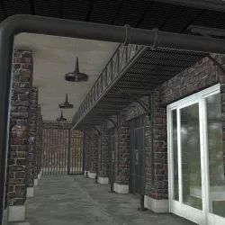 Low poly Prison Cell Block Low-poly  3D model