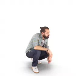Man Sitting Low-poly  3D model