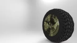 Military Wheel  - Tyre - Tire Low-poly  3D model