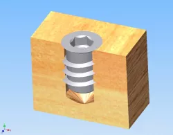 Nut M6x15 into wood