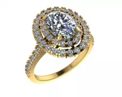 Oval Cut Golden Ring 3D model