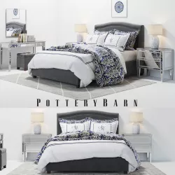 Pottery Barn Tamsen Grey Bedroom set 3D model