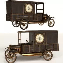 Retro car clock 3D model
