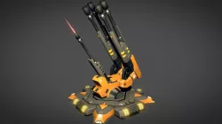Sci Fi Flak Cannon Low-poly  3D model