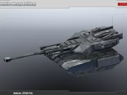 Scifi Hellfire Heavy Artillery Low-poly  3D model